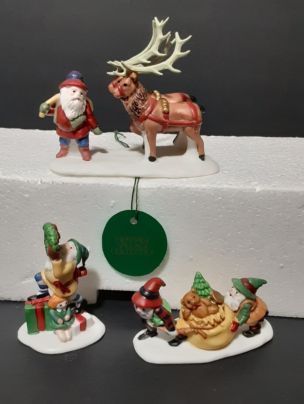 Vintage Department 56 "Santa's Little Helpers" 3 Pc. Figurines Set #5610-3